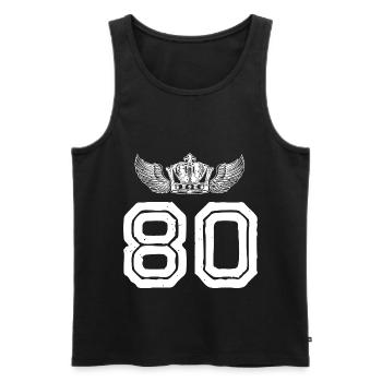 80 Number crown - Men's Premium Organic Tank Top - black - Front - Michal (187cm)