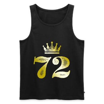 72 Chiffre Couronne Or - Débardeur bio Premium Homme - noir - Devant - Michal (187cm)
