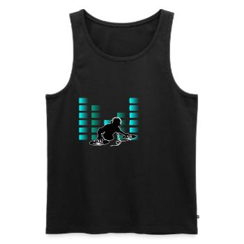 DJ - Männer Premium Bio Tank Top - Schwarz - Vorne - Michal (187cm)