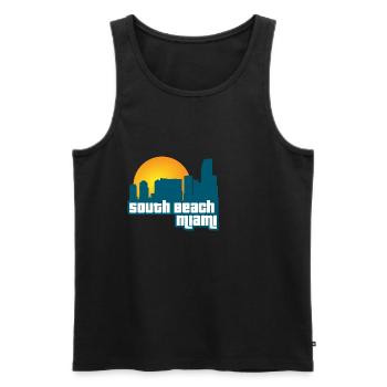 South Beach Miami [GTA: VC] - Men's Premium Organic Tank Top - black - Front - AI Model Male 178 light (178cm)