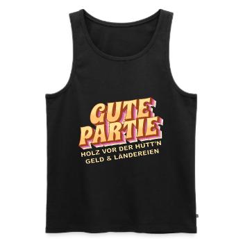 Gute Partie - Holz vor der Hütte, Geld, Land - Männer Premium Bio Tank Top - Schwarz - Vorne - AI Model Male 178 light (178cm)
