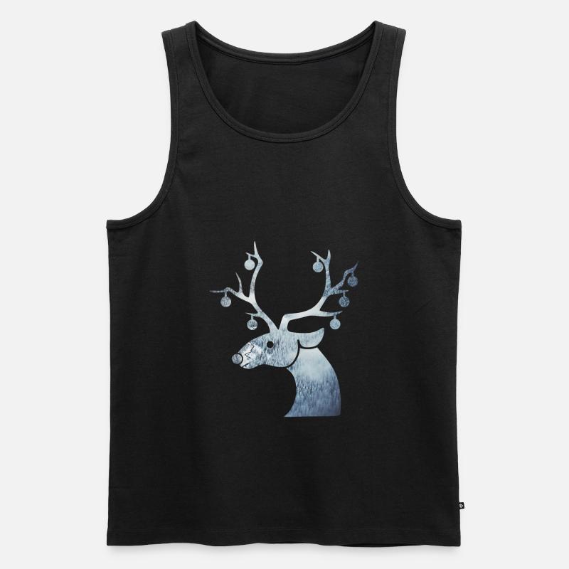 Rentier - Männer Premium Bio Tank Top - Schwarz