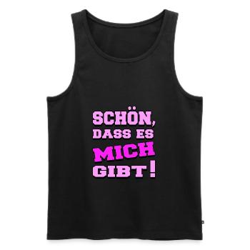 schön dass es mich gibt - witziger spruch - Männer Premium Bio Tank Top - Schwarz - Vorne - Michal (187cm)