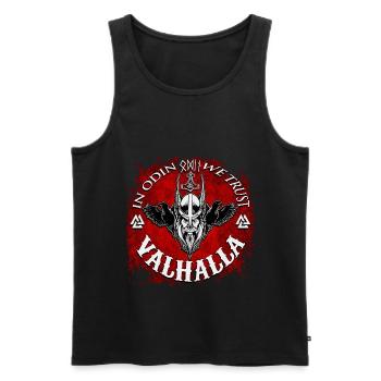 Odin Walhalla Viking saying Nordic mythology - Men's Premium Organic Tank Top - black - Front - AI Model Male 178 light (178cm)