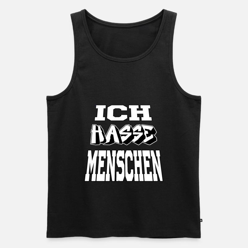 ich hasse menschen - Männer Premium Bio Tank Top - Schwarz