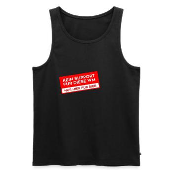 Quatar KeinSupport Rot - Männer Premium Bio Tank Top - Schwarz - Vorne - Michal (187cm)