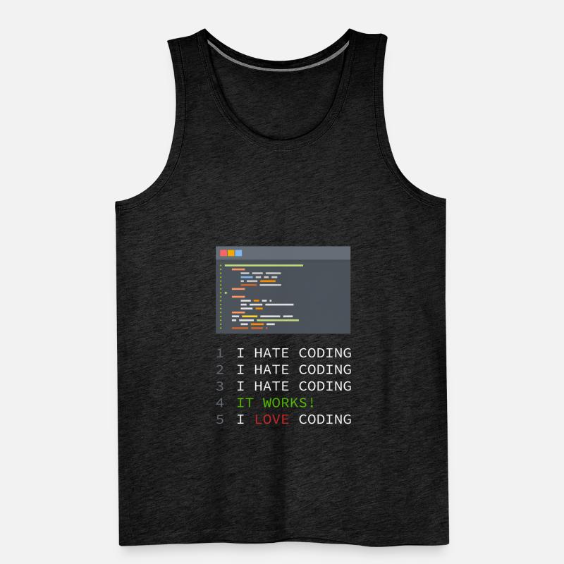 I love Coding! Programmierer, Nerds, Computer Männer Premium Bio Tank Top