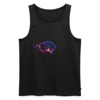 bad wolf gradient pattern - Men's Premium Organic Tank Top - black - Front - Michal (187cm)