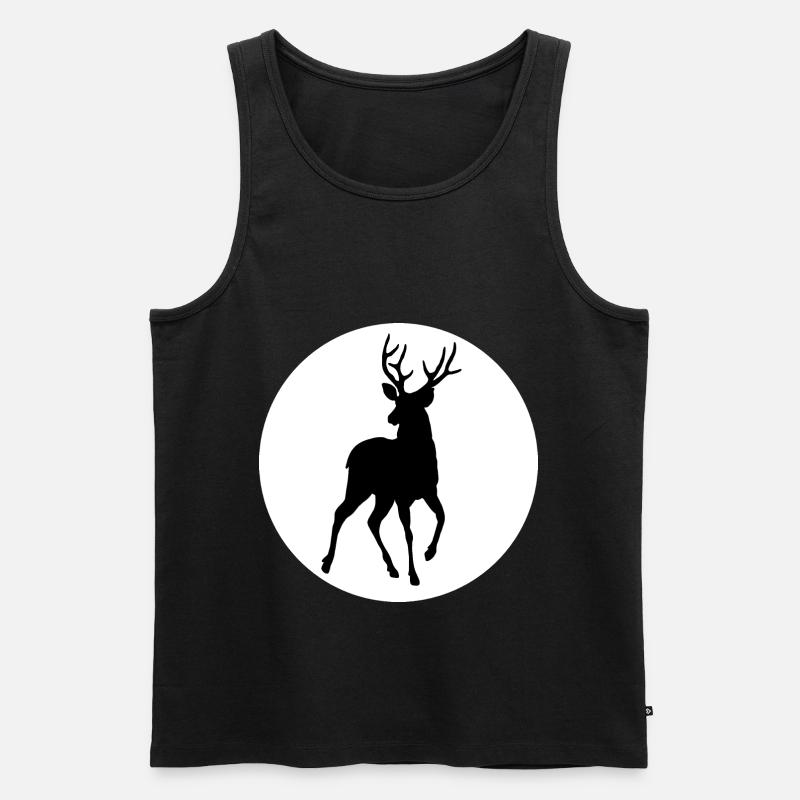 Hirsch Wald Symbol - Männer Premium Bio Tank Top - Schwarz