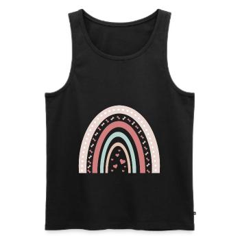 Süßer Hund Regenbogen Welpe Besitzer Geschenk - Männer Premium Bio Tank Top - Schwarz - Vorne - AI Model Male 178 light (178cm)