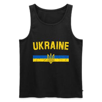 Ukraine - Männer Premium Bio Tank Top - Schwarz - Vorne - Michal (187cm)