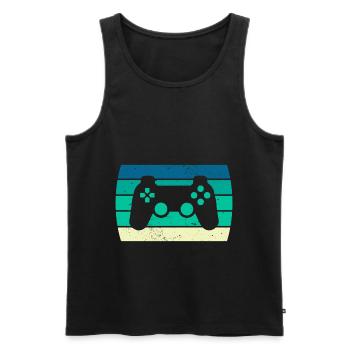Video Game Controller Sunset - Men's Premium Organic Tank Top - black - Front - Michal (187cm)
