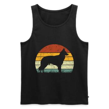 Belgian Groenendael Vintage Retro - Men's Premium Organic Tank Top - black - Front - Michal (187cm)
