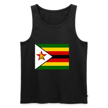 Flag of Zimbabwe (zw) - Men's Premium Organic Tank Top - black - Front - AI Model Male 178 light (178cm)