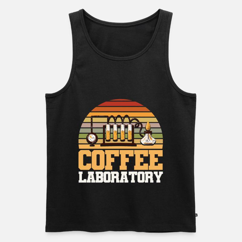 Kaffee Labor - Männer Premium Bio Tank Top - Schwarz