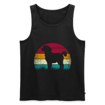 Standard Pyredoodle Vintage Retro - Men's Premium Organic Tank Top - black - Front - AI Model Male 178 light (178cm)