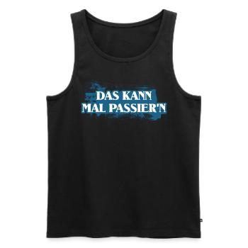 DAS KANN MAL PASSIEREN - Männer Premium Bio Tank Top - Schwarz - Vorne - AI Model Male 178 light (178cm)