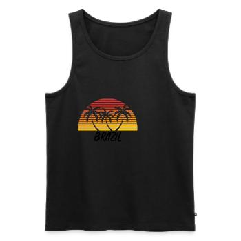 Brasilien - Männer Premium Bio Tank Top - Schwarz - Vorne - Michal (187cm)