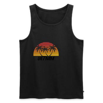 Vietnam - Männer Premium Bio Tank Top - Schwarz - Vorne - AI Model Male 178 light (178cm)