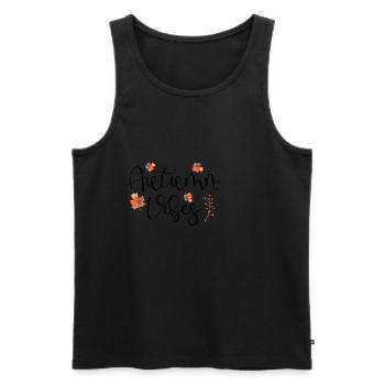 Herbst - Männer Premium Bio Tank Top - Schwarz - Vorne - AI Model Male 178 light (178cm)