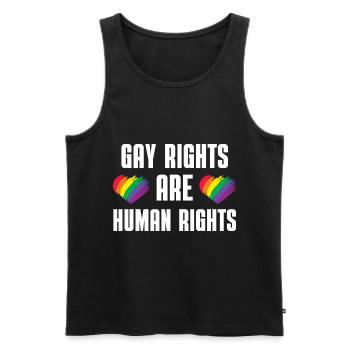 Rainbow Heart Cadeau pour les droits de la personne LGBTQ - Débardeur bio Premium Homme - noir - Devant - AI Model Male 178 light (178cm)