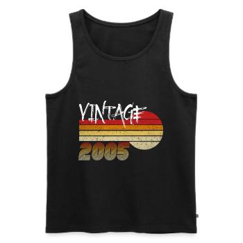 Vintage 2005 - Geboren 2005 - Jahr der Helden! - Männer Premium Bio Tank Top - Schwarz - Vorne - AI Model Male 178 light (178cm)