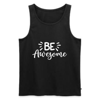 Be Awesome - Men's Premium Organic Tank Top - black - Front - AI Model Male 178 light (178cm)