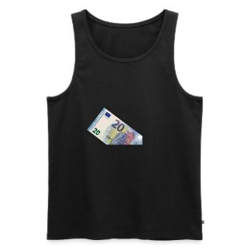 20 euros - Débardeur bio Premium Homme - noir - Devant - AI Model Male 178 light (178cm)