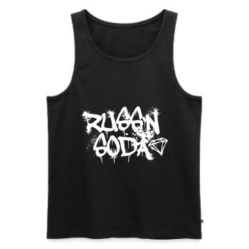 Official RUSS'N SODA Merch - Graffiti - Men's Premium Organic Tank Top - black - Front - AI Model Male 178 light (178cm)