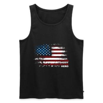 États-Unis Mari Papa Protecteur Héros - Débardeur bio Premium Homme - noir - Devant - Michal (187cm)