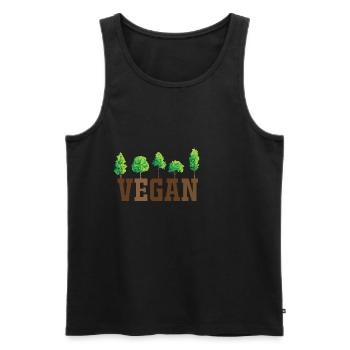 Vegan Shirt · Trees · Healthy Eating Gift - Men's Premium Organic Tank Top - black - Front - AI Model Male 178 light (178cm)