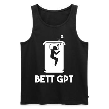 Bett GPT KI schlafen Geschenk - Männer Premium Bio Tank Top - Schwarz - Vorne - Michal (187cm)