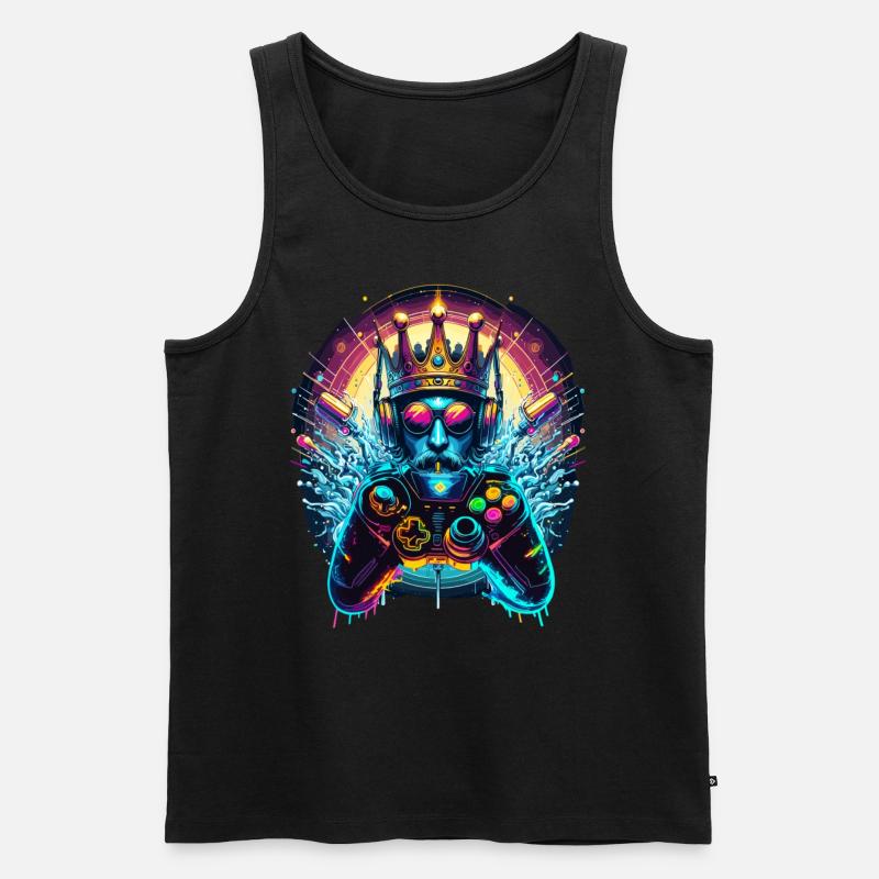 Gaming Throne – Spielkönig - Männer Premium Bio Tank Top - Schwarz