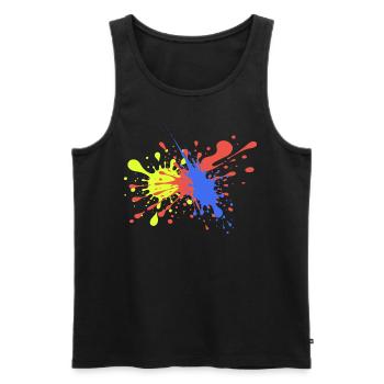 Éclaboussures colorées Idée cadeau drôle - Débardeur bio Premium Homme - noir - Devant - Michal (187cm)