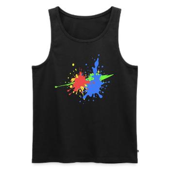 Colorful Graffiti Design Trend - Men's Premium Organic Tank Top - black - Front - AI Model Male 178 light (178cm)