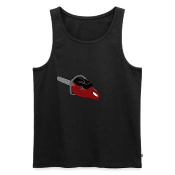 chainsaw - Men's Premium Organic Tank Top - black - Front - Michal (187cm)