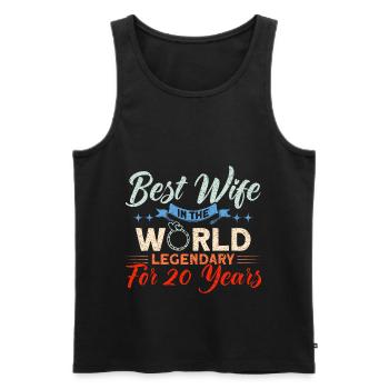 20th Wedding Anniversary Couple Design 20 Years of Marriage - Men's Premium Organic Tank Top - black - Front - AI Model Male 178 light (178cm)