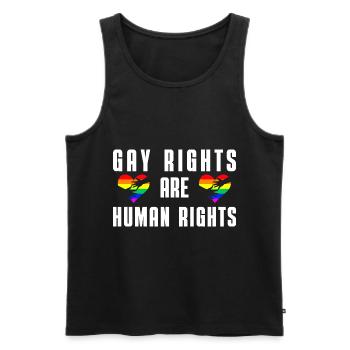 Rainbow Heart Friendship Queer Gift LGBT - Débardeur bio Premium Homme - noir - Devant - AI Model Male 178 light (178cm)