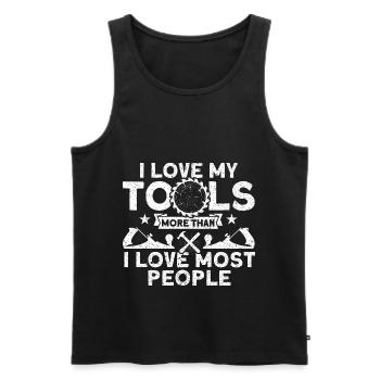 I love my tools carpenter - Men's Premium Organic Tank Top - black - Front - AI Model Male 178 light (178cm)