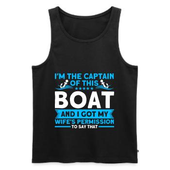 Amateurs de bateau Capitaine de bateau Capitaines - Débardeur bio Premium Homme - noir - Devant - Michal (187cm)