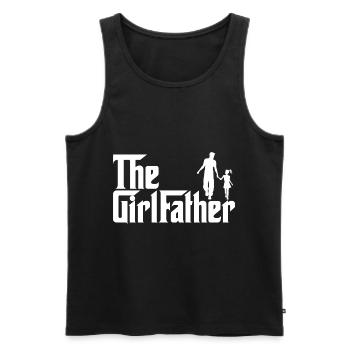Le père de la petite fille - fier père d’une fille - Débardeur bio Premium Homme - noir - Devant - Michal (187cm)