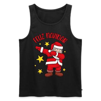 Feliz Navidad Dabbing Weihnachtsmann Feliz NaviDAB - Männer Premium Bio Tank Top - Schwarz - Vorne - AI Model Male 178 light (178cm)