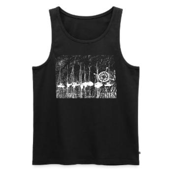 Marina Kompass Seefahrer Nautisch Nautik - Männer Premium Bio Tank Top - Schwarz - Vorne - Michal (187cm)