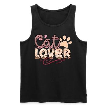 Cat lovers - Men's Premium Organic Tank Top - black - Front - AI Model Male 178 light (178cm)