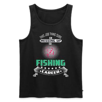 Lustiges Angler T-Shirt Geschenkidee für Fischer - Männer Premium Bio Tank Top - Schwarz - Vorne - AI Model Male 178 light (178cm)