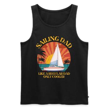 Cooler Sailing Dad - Men's Premium Organic Tank Top - black - Front - Michal (187cm)