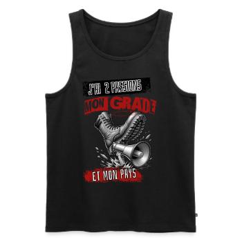 Grade et Pays" pour les Passionnés - Débardeur bio Premium Homme - noir - Devant - AI Model Male 178 light (178cm)