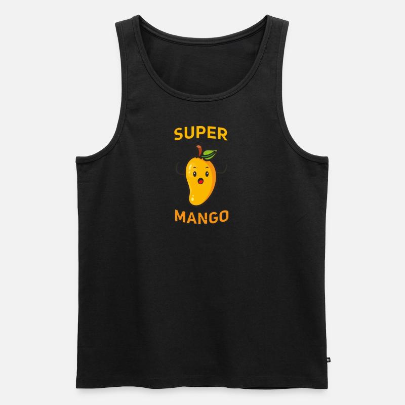 Super Mango Lustig Held - Männer Premium Bio Tank Top - Schwarz