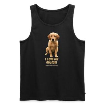 I love my Goldie! - Männer Premium Bio Tank Top - Schwarz - Vorne - Michal (187cm)