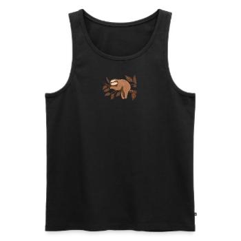 Good night! - Sloth on a branch - Men's Premium Organic Tank Top - black - Front - AI Model Male 178 light (178cm)